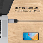 محول بيانات / شاحن من سبيكة الألمنيوم USB-C / Type-C 3.1 ذكر إلى USB 3.0 أنثى