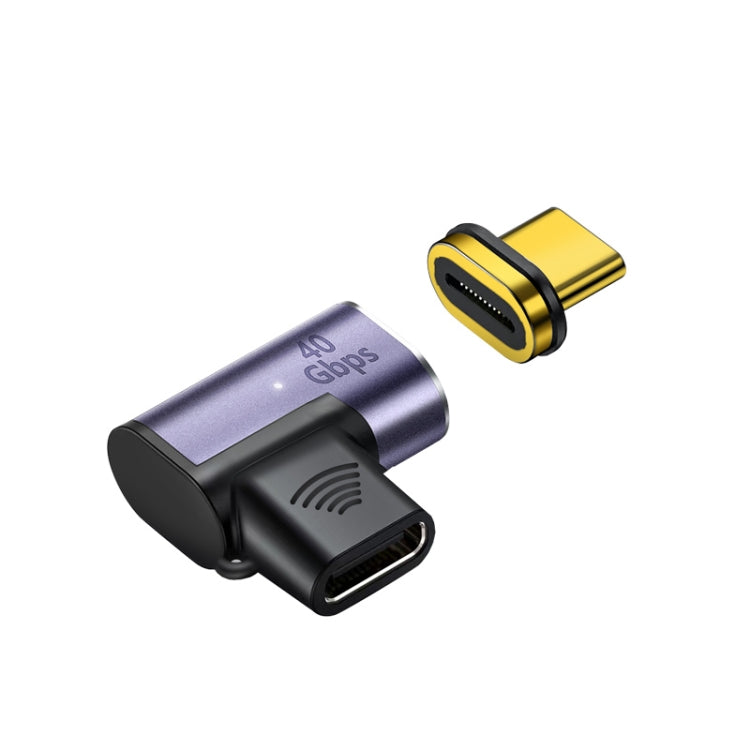 محول شحن مغناطيسي USB-C / Type-C ذكر إلى أنثى بزاوية 100 واط، 100 واط بزاوية