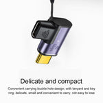 محول شحن مغناطيسي USB-C / Type-C ذكر إلى أنثى بزاوية 100 واط، 100 واط بزاوية