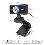 كاميرا ويب HXSJ S4 بدقة 1080P قابلة للتعديل بزاوية 180 درجة مع تركيز يدوي وميكروفون للكمبيوتر الشخصي