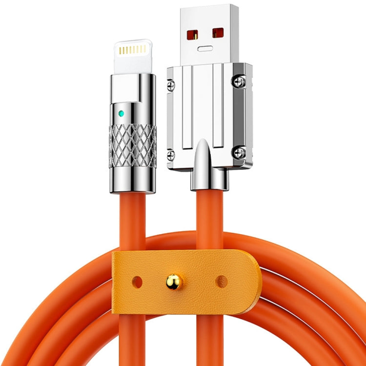 Mech Series كابل بيانات شحن سريع سيليكون USB إلى 8 Pin معدني 6A 120W، الطول: 1.2 متر، 1.2 متر 8 Pin