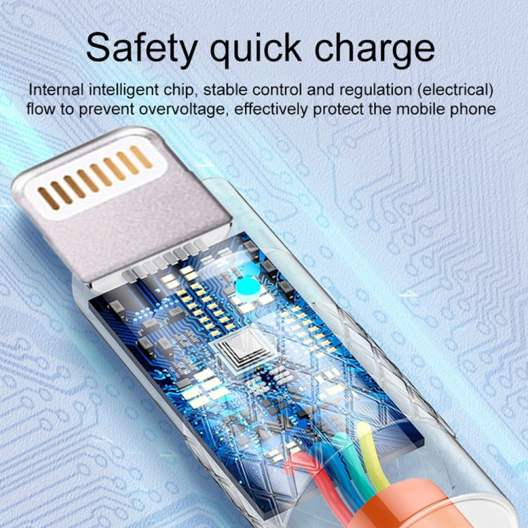 Mech Series كابل بيانات شحن سريع سيليكون USB إلى 8 Pin معدني 6A 120W، الطول: 1.2 متر، 1.2 متر 8 Pin