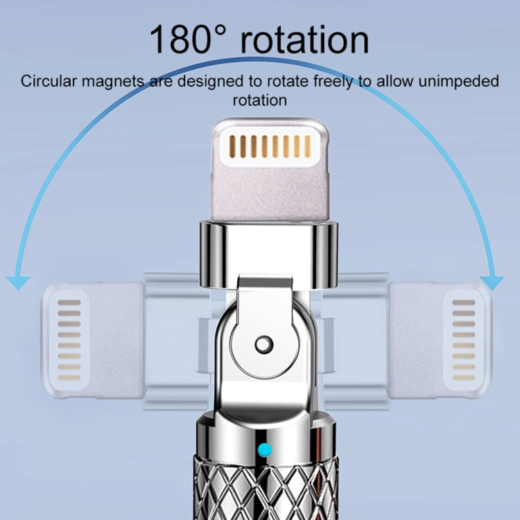 Mech Series كابل شحن سريع USB إلى 8 Pin معدني 180 درجة 6A 120W، الطول: 1.2 متر، 1.2 متر 8 Pin، 1.2 متر 180 درجة 8 Pin