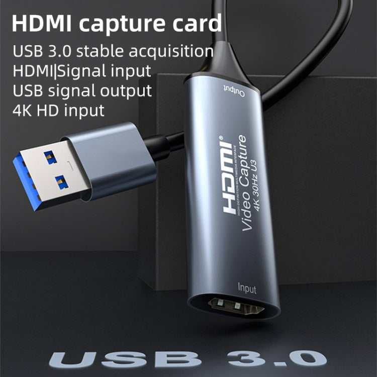 بطاقة التقاط فيديو بدقة 4K 30Hz من HDMI إلى USB3.0 مع كابل، HDMI إلى USB3.0