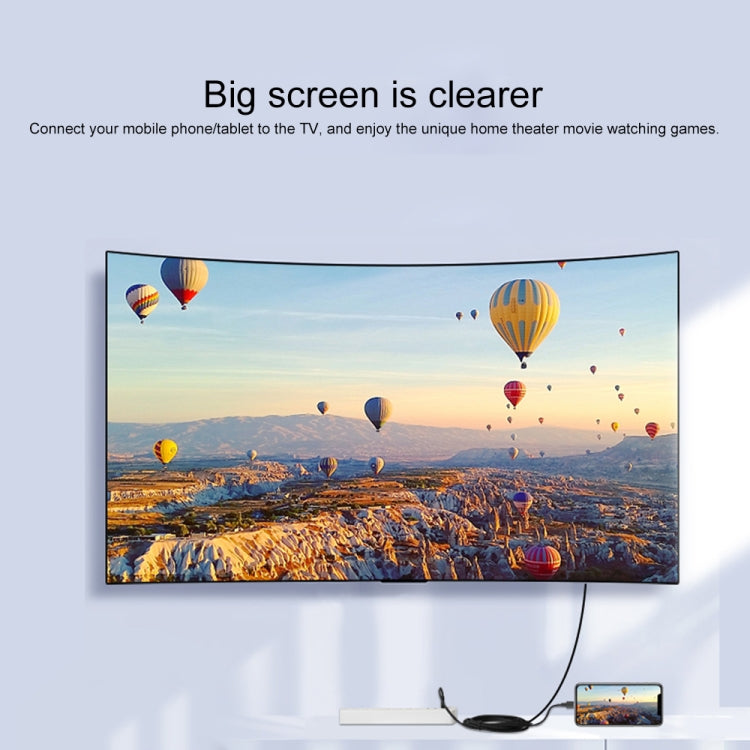 كابل محول فيديو عالي الدقة 2K HDMI ذكر 7563s USB-C / Type-C أنثى، طول الكابل: 1 متر