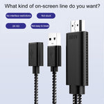 كابل محول فيديو عالي الدقة 2K HDMI ذكر 7563s USB-C / Type-C أنثى، طول الكابل: 1 متر