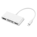محول فيديو عالي الدقة 75215 5 في 1 من 8 دبابيس إلى HDMI + فتحة بطاقة SD + فتحة بطاقة TF + USB + منفذ شحن 8 دبابيس، 75215