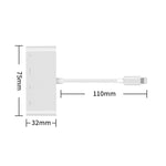 محول فيديو عالي الدقة 75216 4 في 1 من 8 دبابيس إلى HDMI + شحن 8 دبابيس + منفذي USB، 75216