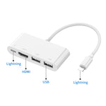 محول فيديو عالي الدقة 75216 4 في 1 من 8 دبابيس إلى HDMI + شحن 8 دبابيس + منفذي USB، 75216
