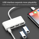 محول فيديو عالي الدقة 75216 4 في 1 من 8 دبابيس إلى HDMI + شحن 8 دبابيس + منفذي USB، 75216