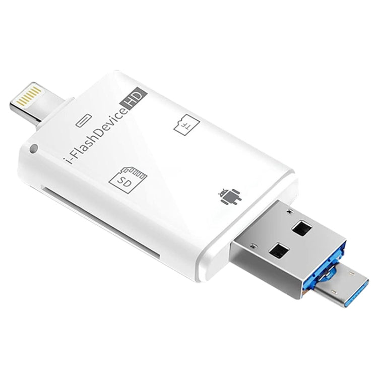 قارئ بطاقات i-Flash TF / SD 3 في 1 لأجهزة 8 دبابيس + USB 2.0 + Micro USB (أسود)، NK-208 أبيض، NK-208 أسود