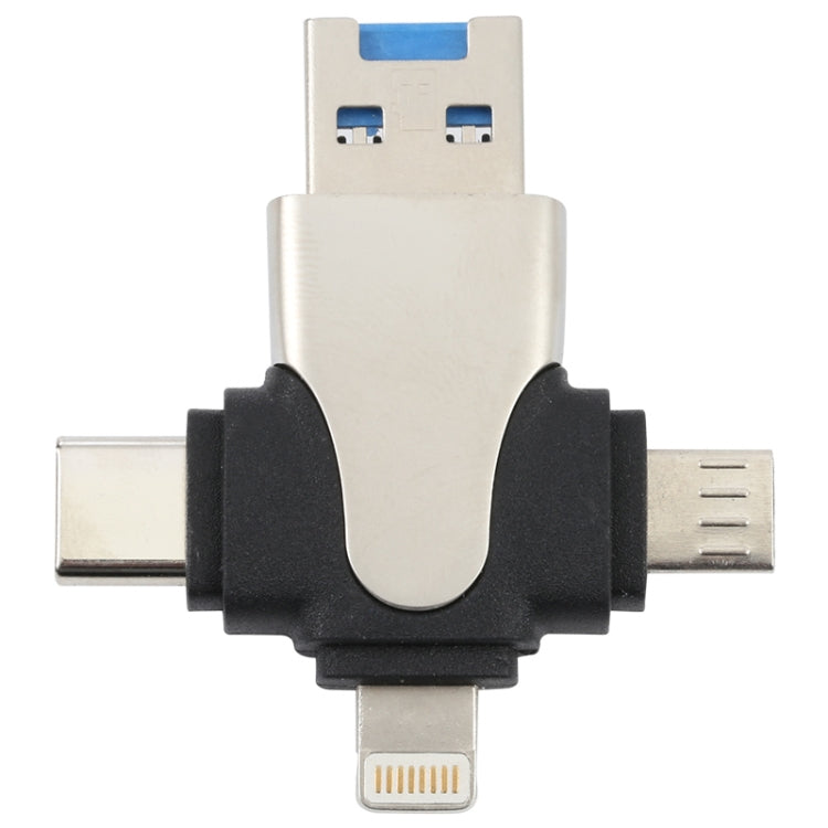 قارئ بطاقات 4 في 1 8 دبابيس + USB-C / Type-C + Micro USB + USB 3.0 ذكر