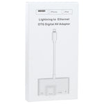محول AV رقمي OTG 4 في 1 من 8 دبابيس ذكر إلى طاقة 8 دبابيس + RJ45 إيثرنت + HDMI + كاميرا USB أنثى، RJ45 إيثرنت