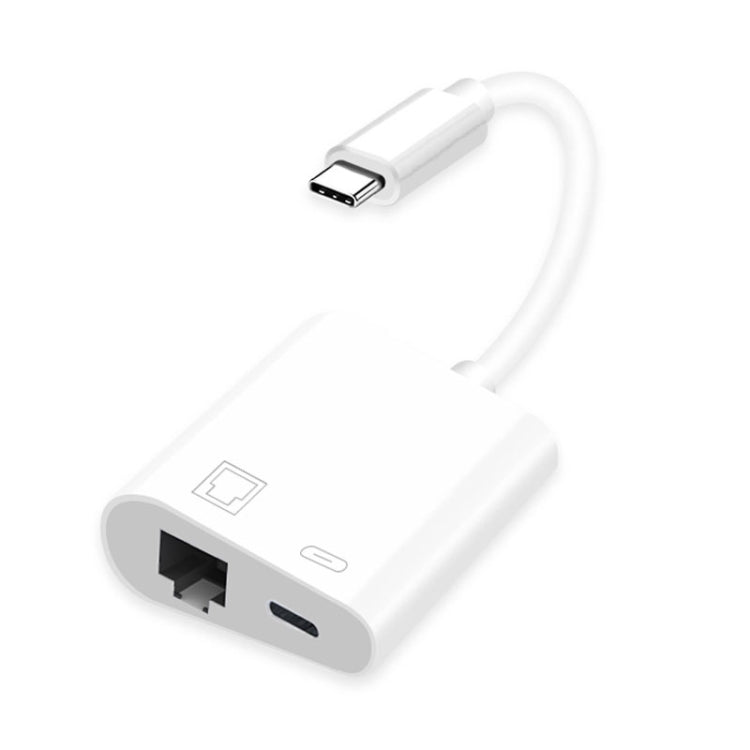 محول NK-1035 TC 2 في 1 USB-C / Type-C ذكر إلى إيثرنت + طاقة Type-C أنثى، NK-1035 TC