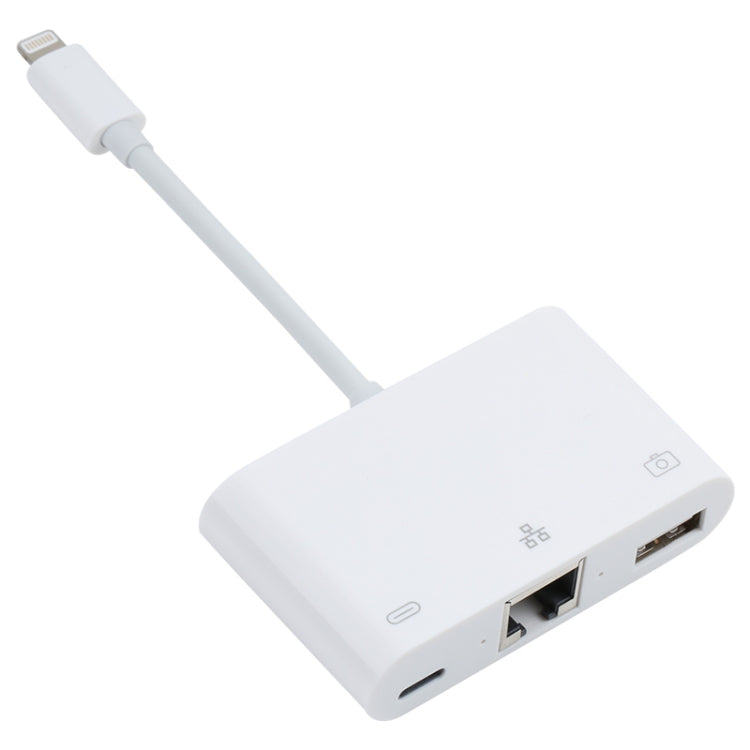 محول NK-107 3 في 1 من 8 دبابيس ذكر إلى USB + إيثرنت 1000M + طاقة 8 دبابيس أنثى