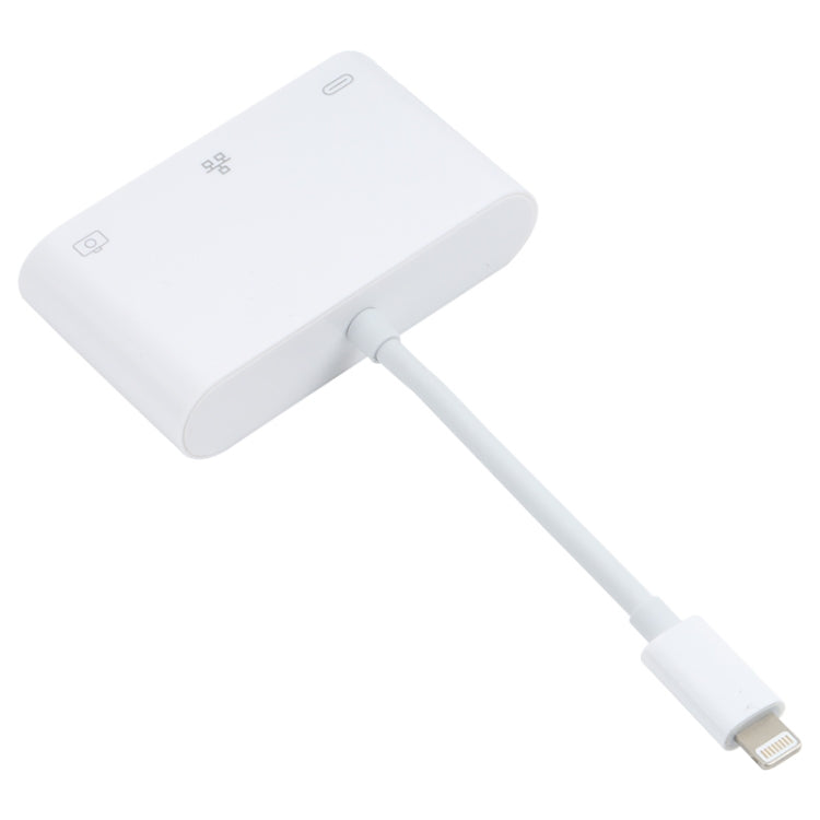 محول NK-107 3 في 1 من 8 دبابيس ذكر إلى USB + إيثرنت 1000M + طاقة 8 دبابيس أنثى