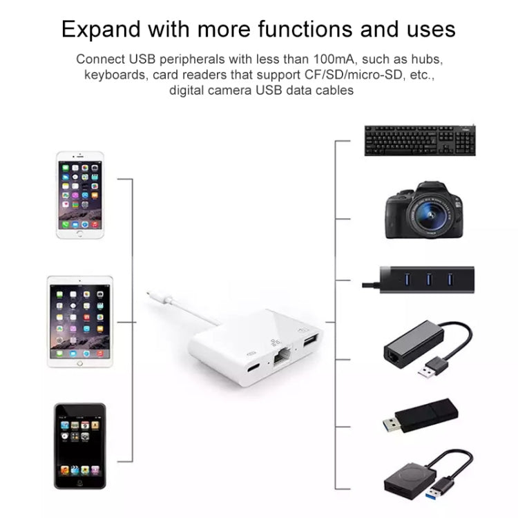 محول NK-107 3 في 1 من 8 دبابيس ذكر إلى USB + إيثرنت 1000M + طاقة 8 دبابيس أنثى