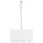 محول AV رقمي OTG 5 في 1 من 8 دبابيس ذكر إلى USB + HDMI + فتحة بطاقة TF / SD + طاقة 8 دبابيس أنثى، فتحة بطاقة TF / SD