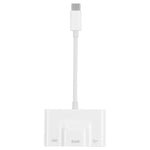 محول 3 في 1 USB-C / Type-C ذكر إلى USB + إيثرنت RJ45 100M + طاقة Type-C أنثى