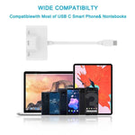 محول 3 في 1 USB-C / Type-C ذكر إلى USB + إيثرنت RJ45 100M + طاقة Type-C أنثى