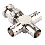BNC male to female connector, 2 PCS 1 x BNC Male to 3 x BNC Female Connector, Cross Type.