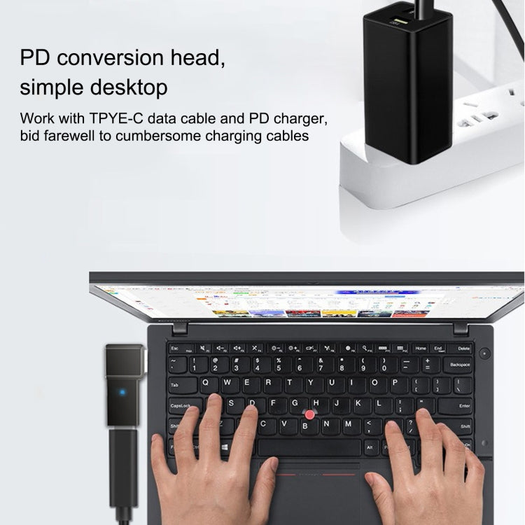 محول شحن كمبيوتر 100 واط USB-C / تايب-سي أنثى إلى موصل مربع كبير لأجهزة Lenovo، تايب-سي أنثى إلى موصل مربع كبير