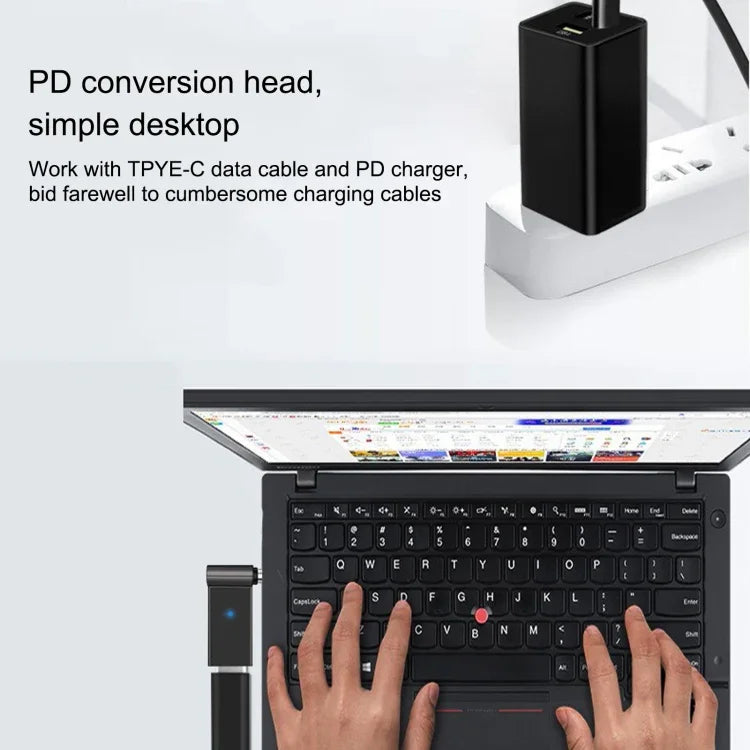 محول شحن كمبيوتر USB-C / Type-C أنثى إلى DC 4.0x1.7مم ذكر 100 واط للينوفو، Type-C أنثى إلى DC 4.0x1.7مم ذكر (أصفر)