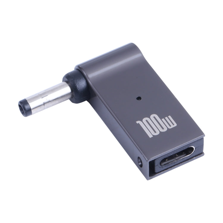 محول شحن كمبيوتر 100 واط USB-C / تايب-سي أنثى إلى DC 4.0x1.7mm ذكر لأجهزة Lenovo، تايب-سي أنثى إلى DC 4.0x1.7mm ذكر (أسود)