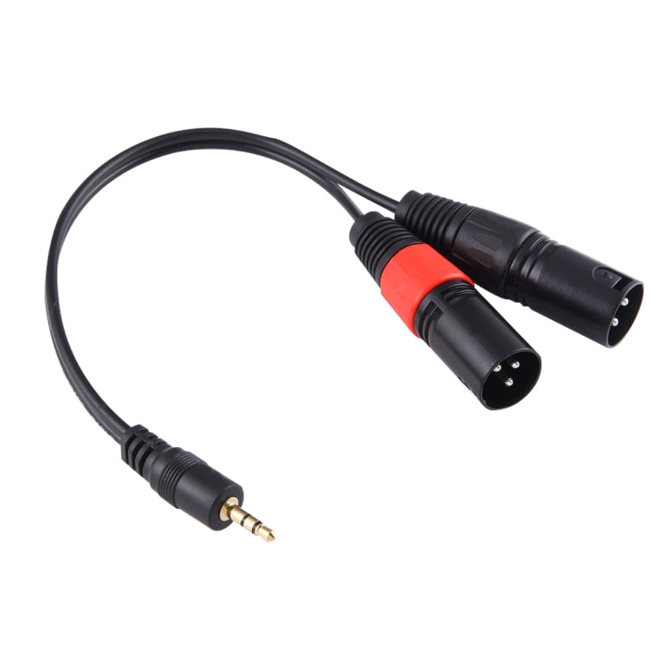 كابل محول صوت بمقبس ذكر 3.5 مم برأس معدني 30 سم إلى XLR ذكر 3 دبابيس CANNON، ذكر 3.5 مم