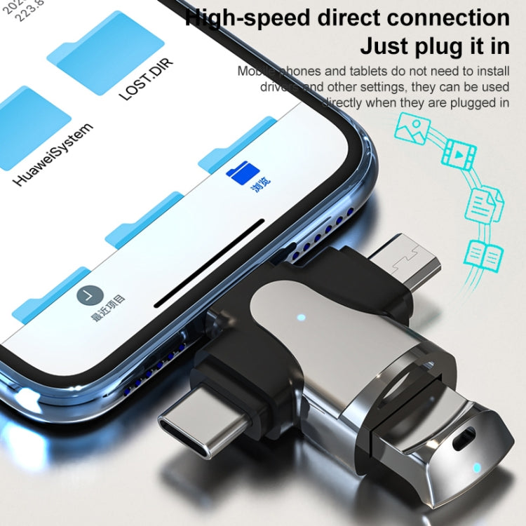 محول OTG 3 في 1، USB إلى Type-C / Micro USB / 8 دبوس