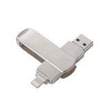 ذاكرة فلاش دوارة معدنية Richwell 3 في 1 بسعة 16 جيجابايت Micro USB + 8 Pin + USB 3.0 مع وظيفة OTG
