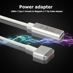 محول شحن 5 دبابيس MagSafe 2 (على شكل T) إلى USB-C / Type-C PD، من Type-C إلى MagSafe 2