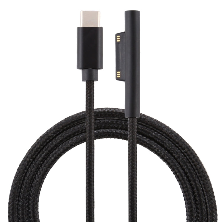 كابل طاقة نايلون بذكر 6 دبابيس من USB-C / Type-C لمحول لابتوب Microsoft Surface Pro 3 / 4 / 5 / 6، طول الكابل: 1.5م، لموديلات Microsoft Surface Pro 3 / 4 / 5 / 6