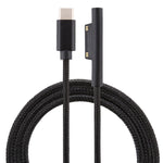 كابل طاقة نايلون بذكر 6 دبابيس من USB-C / Type-C لمحول لابتوب Microsoft Surface Pro 3 / 4 / 5 / 6، طول الكابل: 1.5م، لموديلات Microsoft Surface Pro 3 / 4 / 5 / 6