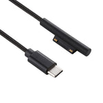 كابل طاقة نايلون بذكر 6 دبابيس من USB-C / Type-C لمحول لابتوب Microsoft Surface Pro 3 / 4 / 5 / 6، طول الكابل: 1.5م، لموديلات Microsoft Surface Pro 3 / 4 / 5 / 6
