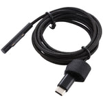 كابل طاقة نايلون بذكر 6 دبابيس من USB-C / Type-C لمحول لابتوب Microsoft Surface Pro 3 / 4 / 5 / 6، طول الكابل: 1.5م، لموديلات Microsoft Surface Pro 3 / 4 / 5 / 6