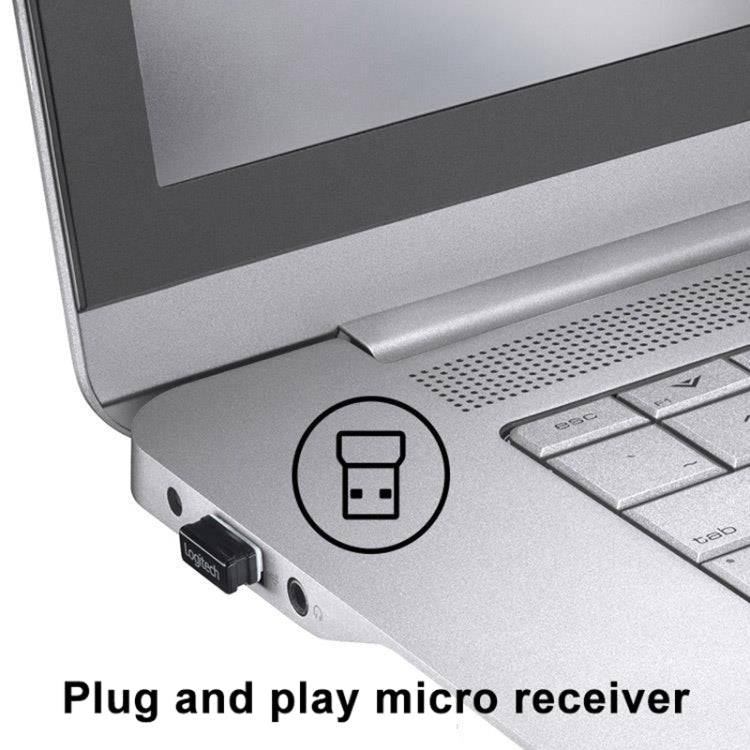 فأرة بصرية لاسلكية صامتة Logitech M330 مع مستقبل Micro USB