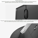 فأرة بصرية عمودية لاسلكية مريحة من Logitech MX Vertical بدقة 4000DPI مع USB-C / Type-C + Unifying + Bluetooth بثلاثة أوضاع، MX Vertical