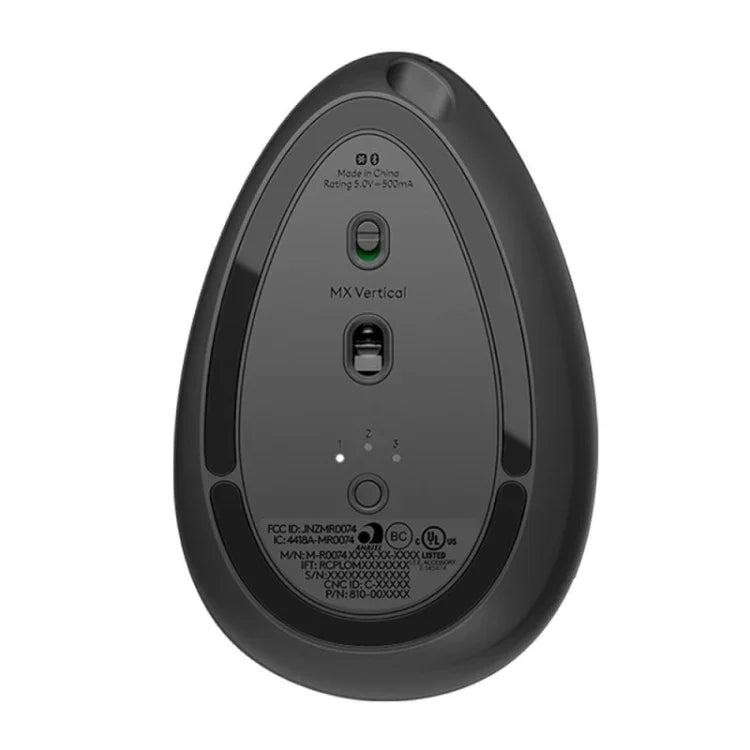 فأرة بصرية عمودية لاسلكية مريحة من Logitech MX Vertical بدقة 4000DPI مع USB-C / Type-C + Unifying + Bluetooth بثلاثة أوضاع، MX Vertical