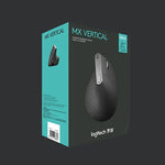 فأرة بصرية عمودية لاسلكية مريحة من Logitech MX Vertical بدقة 4000DPI مع USB-C / Type-C + Unifying + Bluetooth بثلاثة أوضاع، MX Vertical