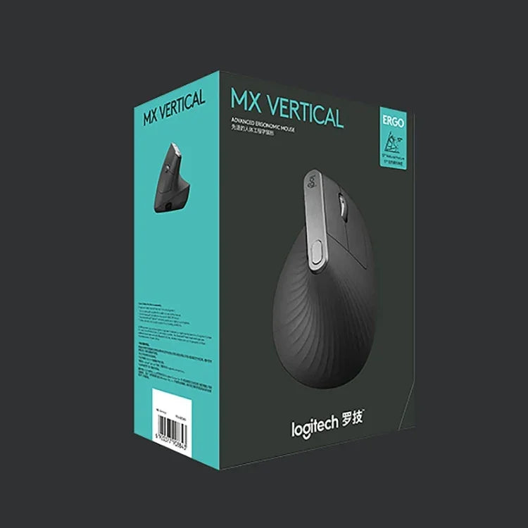 فأرة بصرية عمودية لاسلكية مريحة من Logitech MX Vertical بدقة 4000DPI مع USB-C / Type-C + Unifying + Bluetooth بثلاثة أوضاع، MX Vertical
