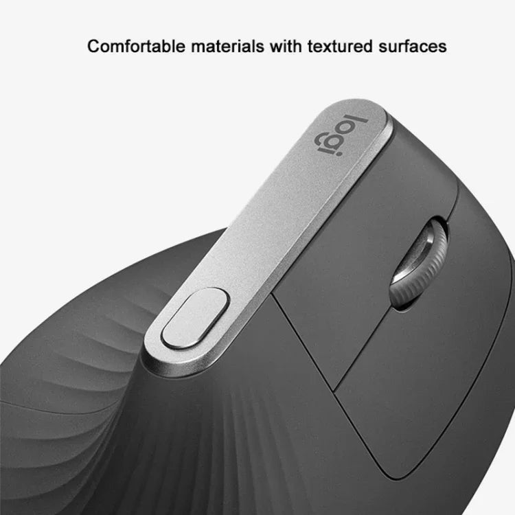 فأرة بصرية عمودية لاسلكية مريحة من Logitech MX Vertical بدقة 4000DPI مع USB-C / Type-C + Unifying + Bluetooth بثلاثة أوضاع، MX Vertical