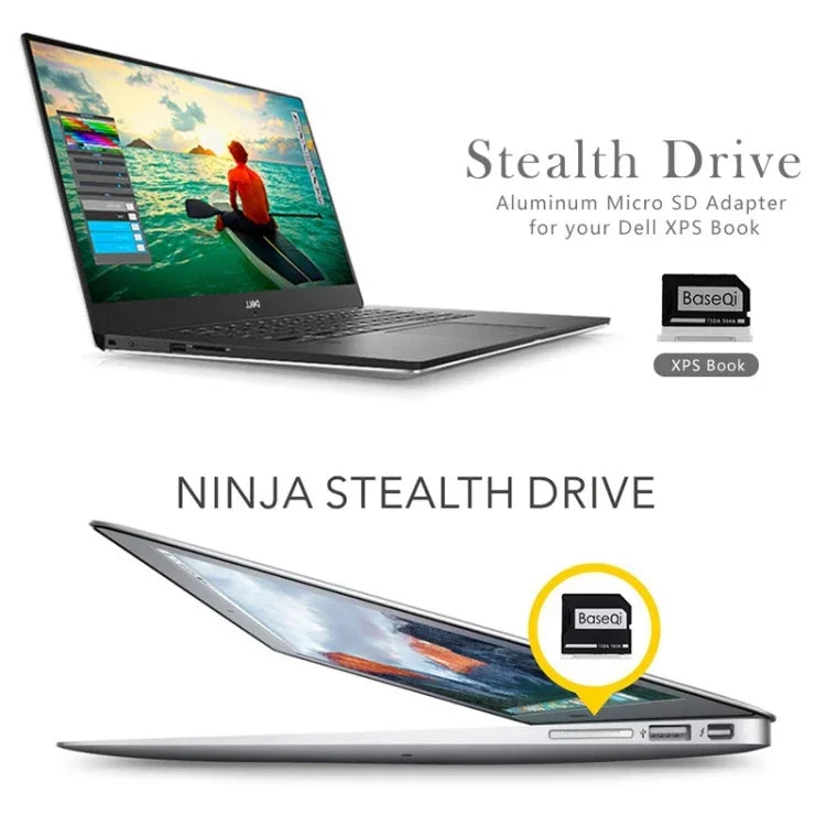 حافظة بطاقة SD من BASEQI مصنوعة من سبائك الألمنيوم مخفية وعالية السرعة لجهاز لابتوب Dell XPS مقاس 13.3 بوصة، لجهاز Dell XPS 13.3 بوصة