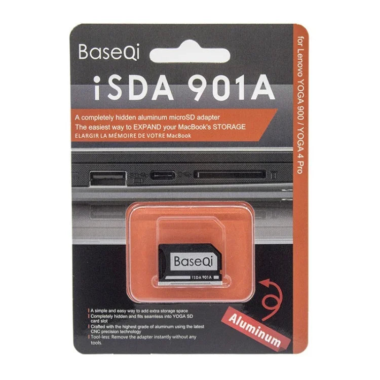 حافظة بطاقة SD من BASEQI مصنوعة من سبائك الألمنيوم مخفية لجهاز لابتوب Lenovo Ideapad 320S، لجهاز Lenovo Ideapad 320S