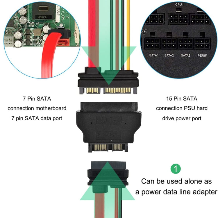 محول SATA أنثى 22 دبوس إلى SLIMLINE SATA ذكر 13 دبوس، SATA أنثى 22 دبوس إلى SATA ذكر 13 دبوس
