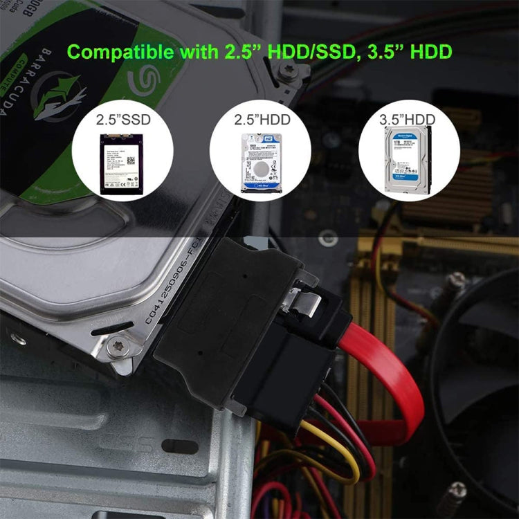 محول SATA أنثى 22 دبوس إلى SLIMLINE SATA ذكر 13 دبوس، SATA أنثى 22 دبوس إلى SATA ذكر 13 دبوس