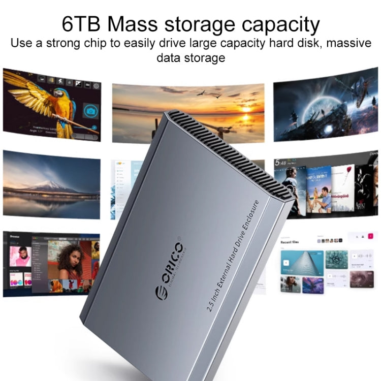 غلاف محرك أقراص SSD ميكانيكي ORICO DD25 C3 بحجم 2.5 بوصة Type-C إلى Type-C و USB، السعة المدعومة: 6 تيرابايت