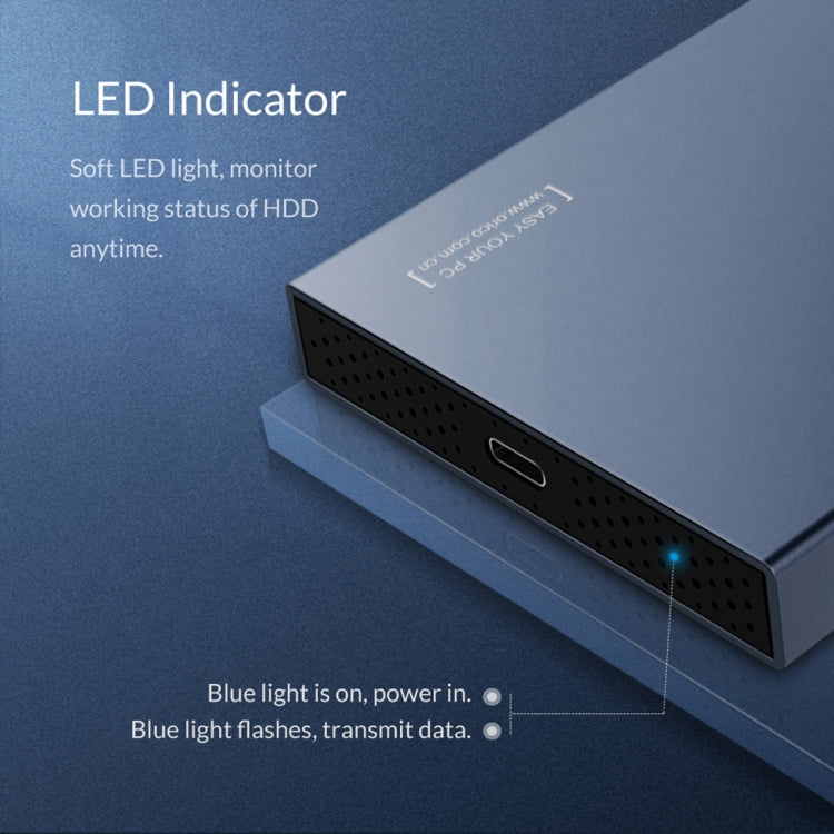غلاف محرك أقراص SSD ميكانيكي ORICO DD25 C3 بحجم 2.5 بوصة Type-C إلى Type-C و USB، السعة المدعومة: 6 تيرابايت