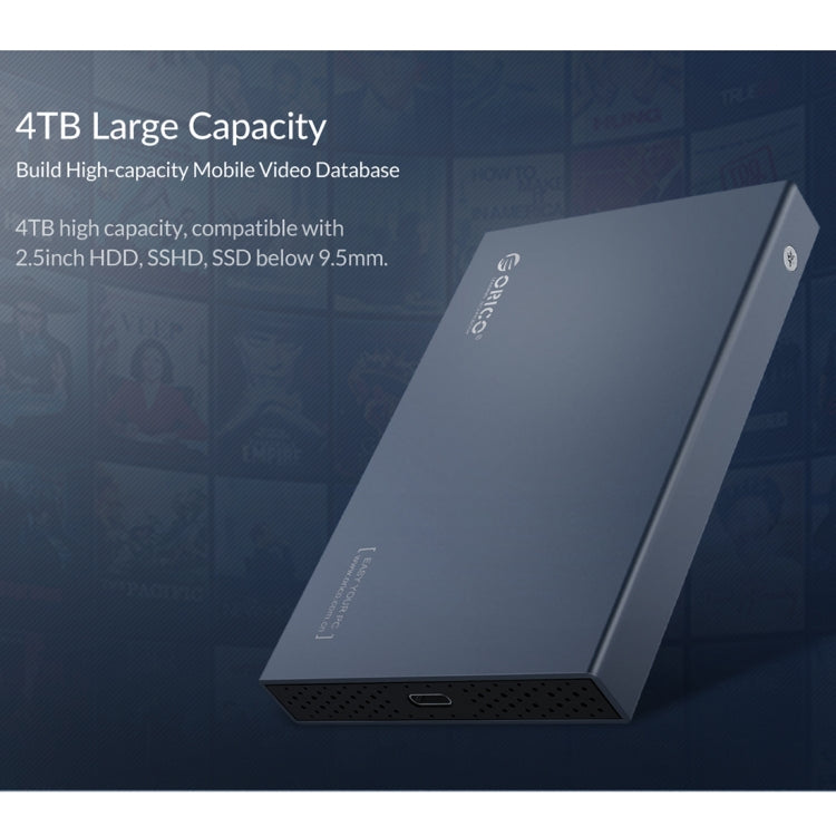 غلاف محرك أقراص SSD ميكانيكي ORICO DD25 C3 بحجم 2.5 بوصة Type-C إلى Type-C و USB، السعة المدعومة: 6 تيرابايت