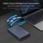 غلاف محرك أقراص SSD ميكانيكي ORICO DD25 C3 بحجم 2.5 بوصة Type-C إلى Type-C و USB، السعة المدعومة: 6 تيرابايت